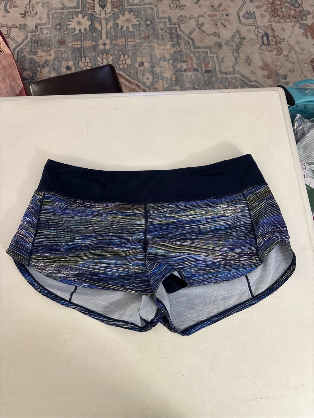 Women’s Lululemon Size 8 Blue Patterned Athletic Shorts
